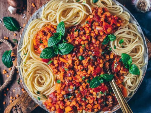 Vegetarische Linsen-Bolognese